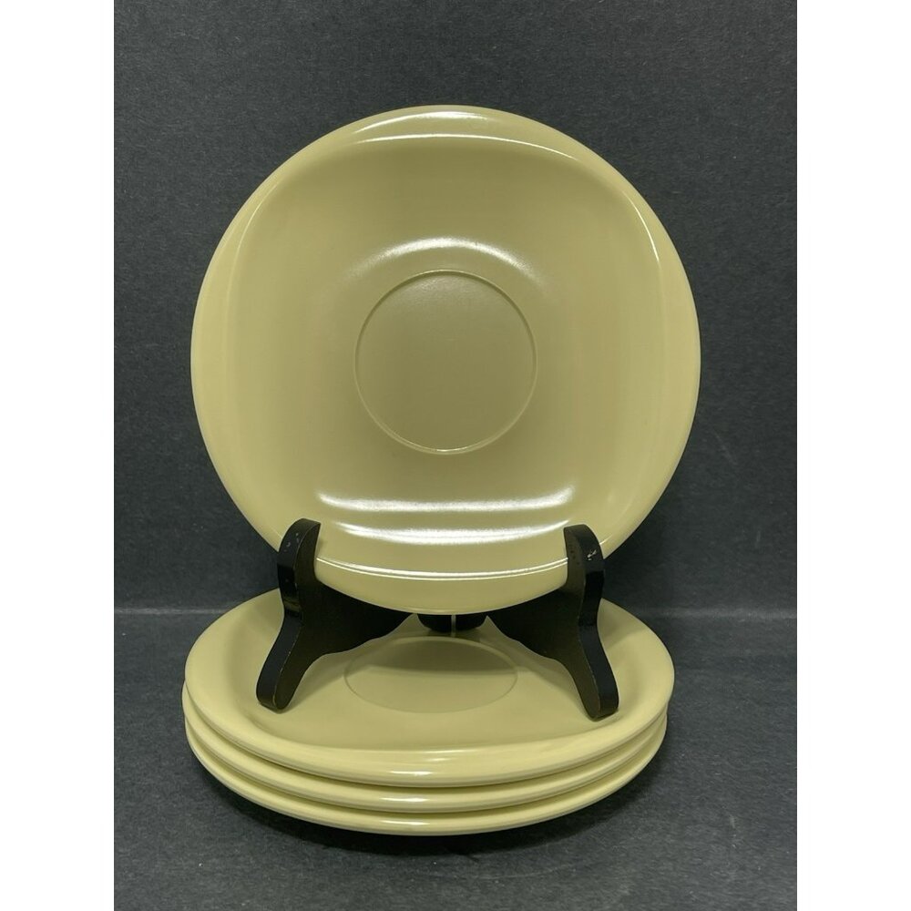 Set Of 4 MCM Boontonware Yellow Melamine 6 Inch Bread Dessert Plates 1202-6 USA